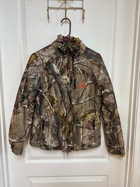 Women's small insulated Realtree Camo Jacket - Brown Camouflage full zip